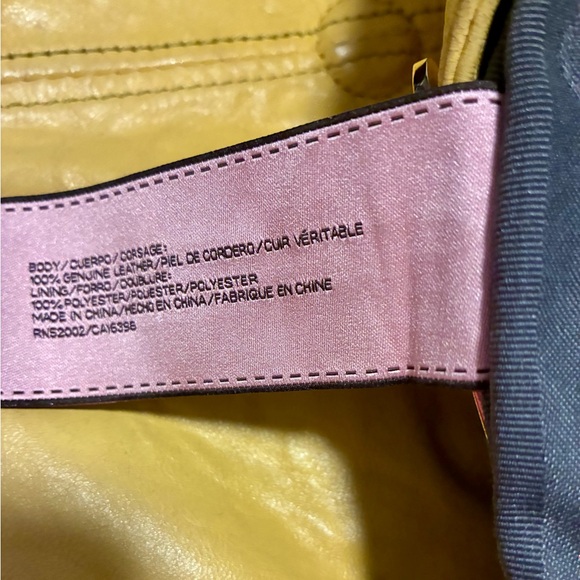 Juicy Couture Hand Bag Purse Tote Clutch Yellow With Gold Handle Inside Pocket